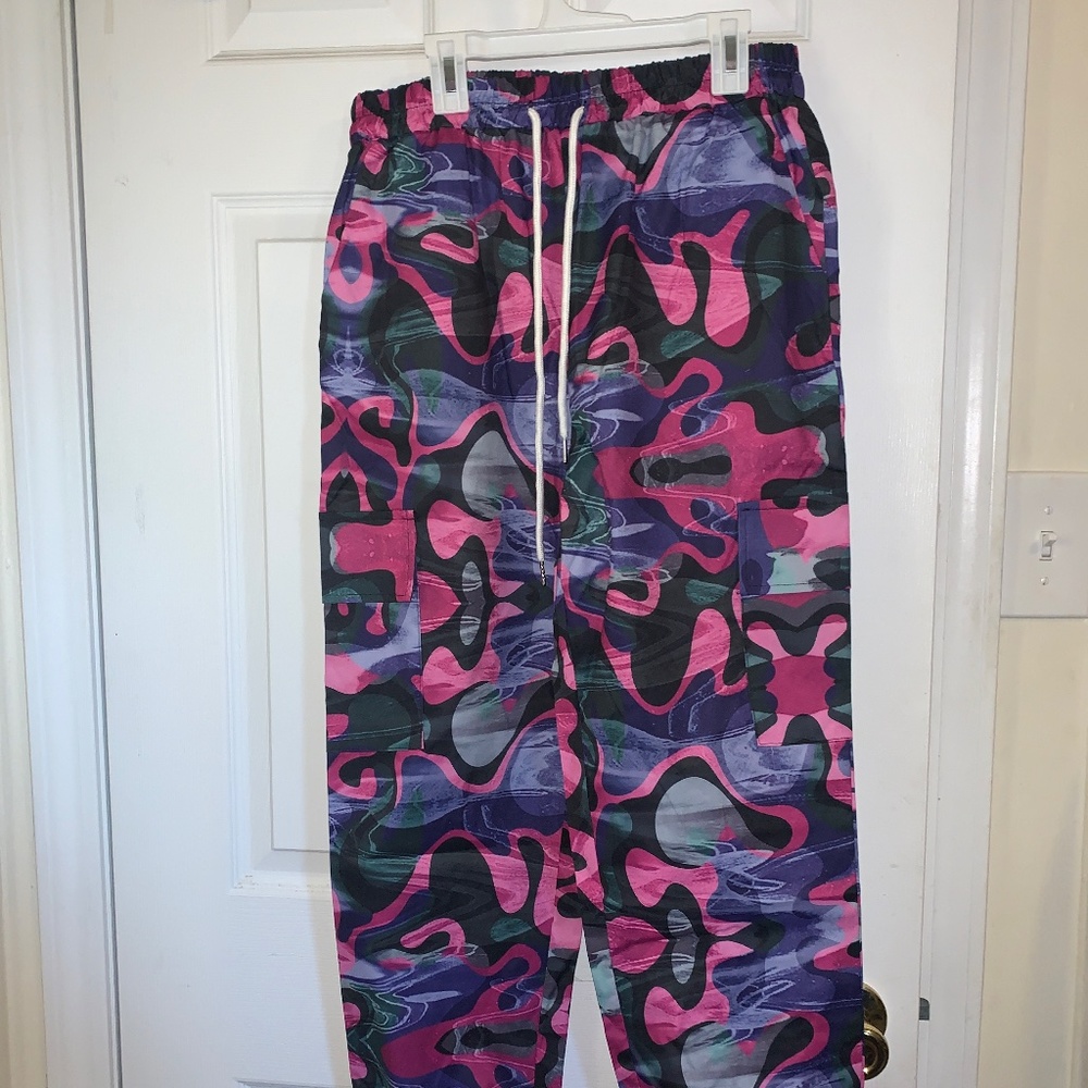 ROMWE Mens All Over Print Drawstring Pants